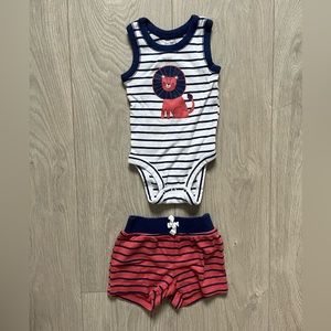 Carters lion sleeveless bodysuit + shorts set (3m)
